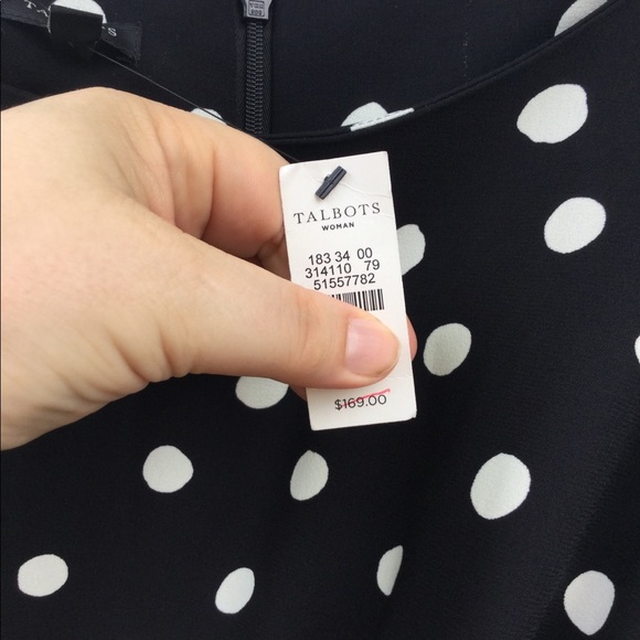 NWT Talbots Polka Dot Ruffled Sleeve & Hem - Picture 5 of 6